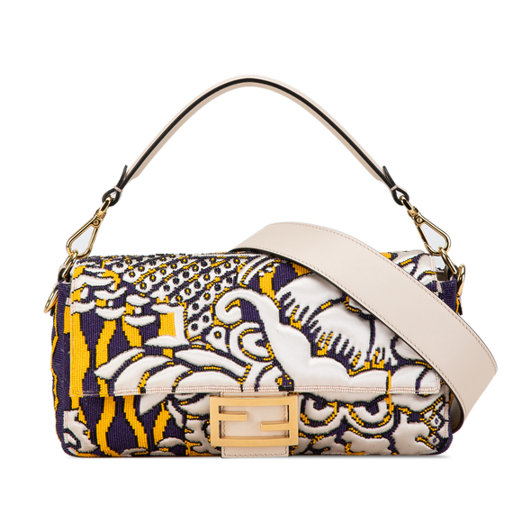 Pre-Loved Fendi Beaded Satin Baguette Satchel - Picture 1 of 12